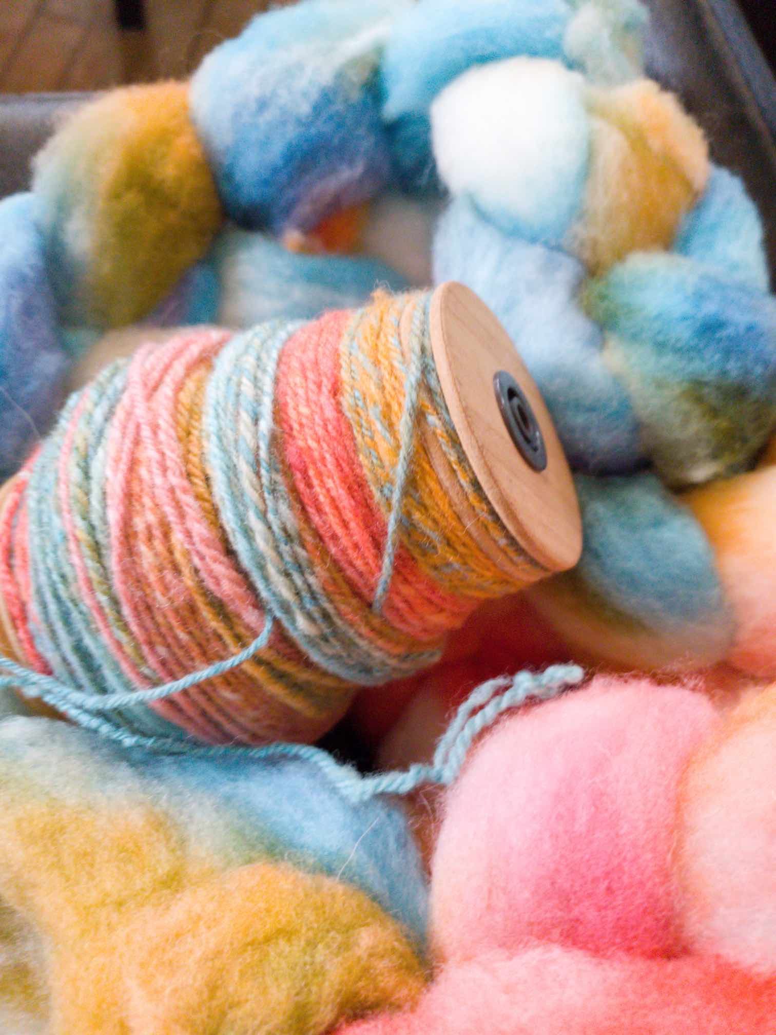 Bobine et fibre Corriedale